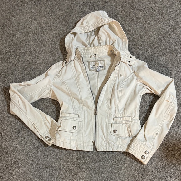 Abercrombie Cream Hooded Jacket - Picture 1 of 4